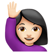 🙋🏻‍♀️ Emoji Mujer Con La Mano Levantada: Tono De Piel Claro en Apple iOS 13.3.