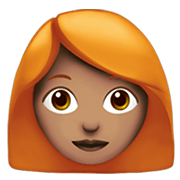 👩🏽‍🦰 Emoji Frau: mittlere Hautfarbe, rotes Haar Apple iOS 13.3.