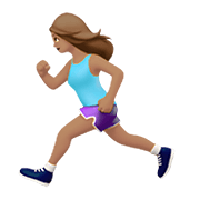 🏃🏽‍♀️ Emoji Mujer Corriendo: Tono De Piel Medio en Apple iOS 13.3.