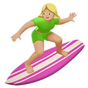 🏄🏼‍♀️ Emoji Mulher Surfista: Pele Morena Clara na Apple iOS 13.3.