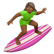 🏄🏾‍♀️ Emoji Mujer Haciendo Surf: Tono De Piel Oscuro Medio en Apple iOS 13.3.