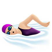 Emoji 🏊🏻‍♀️ Nuotatrice: Carnagione Chiara su Apple iOS 13.3.