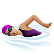 🏊🏼‍♀️ Emoji Mujer Nadando: Tono De Piel Claro Medio en Apple iOS 13.3.