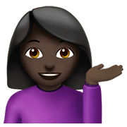 💁🏿‍♀️ Emoji Infoschalter-Mitarbeiterin: dunkle Hautfarbe Apple iOS 13.3.