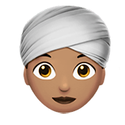 Émoji 👳🏽‍♀️ Femme En Turban : Peau Légèrement Mate sur Apple iOS 13.3.