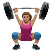 🏋🏽‍♀️ Emoji Mulher Levantando Peso: Pele Morena na Apple iOS 13.3.