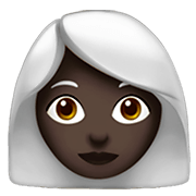 Émoji 👩🏿‍🦳 Femme : Peau Foncée Et Cheveux Blancs sur Apple iOS 13.3.