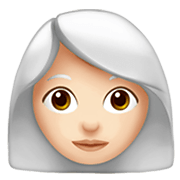 Émoji 👩🏻‍🦳 Femme : Peau Claire Et Cheveux Blancs sur Apple iOS 13.3.