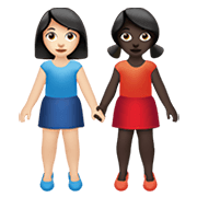 👩🏻‍🤝‍👩🏿 Emoji Mujeres De La Mano: Tono De Piel Claro, Tono De Piel Oscuro en Apple iOS 13.3.