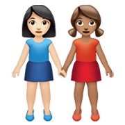 Emoji 👩🏻‍🤝‍👩🏽 Due Donne Che Si Tengono Per Mano: Carnagione Chiara E Carnagione Olivastra su Apple iOS 13.3.