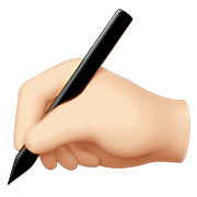 ✍🏻 Emoji Escrevendo à Mão: Pele Clara na Apple iOS 13.3.