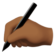 ✍🏾 Emoji Escrevendo à Mão: Pele Morena Escura na Apple iOS 13.3.