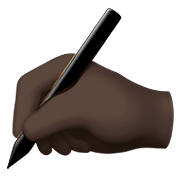✍🏿 Emoji schreibende Hand: dunkle Hautfarbe Apple iOS 13.3.