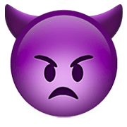 Emoji 👿 Faccina Arrabbiata Con Corna su Apple iOS 14.2.