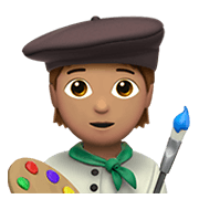 Emoji 🧑🏽‍🎨 Artista: Carnagione Olivastra su Apple iOS 14.2.