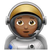 🧑🏾‍🚀 Emoji Astronaut(in): mitteldunkle Hautfarbe Apple iOS 14.2.