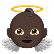 👼🏿 Emoji Bebê Anjo: Pele Escura na Apple iOS 14.2.