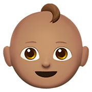 👶🏽 Emoji Bebê: Pele Morena na Apple iOS 14.2.