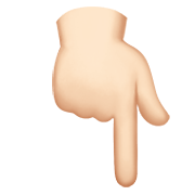 👇🏻 Emoji Dorso Da Mão Com Dedo Indicador Apontando Para Baixo: Pele Clara na Apple iOS 14.2.