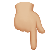 👇🏼 Emoji nach unten weisender Zeigefinger: mittelhelle Hautfarbe Apple iOS 14.2.
