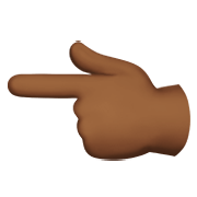 👈🏾 Emoji nach links weisender Zeigefinger: mitteldunkle Hautfarbe Apple iOS 14.2.