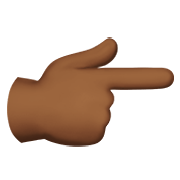 👉🏾 Emoji Dorso Da Mão Com Dedo Indicador Apontando Para A Direita: Pele Morena Escura na Apple iOS 14.2.
