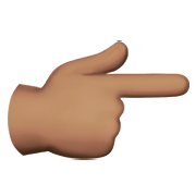 👉🏽 Emoji Dorso Da Mão Com Dedo Indicador Apontando Para A Direita: Pele Morena na Apple iOS 14.2.