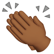 👏🏾 Emoji Mãos Aplaudindo: Pele Morena Escura na Apple iOS 14.2.