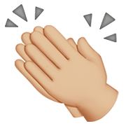 Emoji 👏🏼 Mani Che Applaudono: Carnagione Abbastanza Chiara su Apple iOS 14.2.