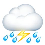 ⛈️ Emoji Wolke mit Blitz und Regen Apple iOS 14.2.