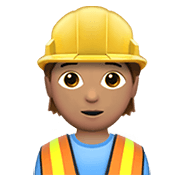 👷🏽 Emoji Trabalhador De Construção Civil: Pele Morena na Apple iOS 14.2.