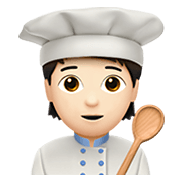 Émoji 🧑🏻‍🍳 Cuisinier (tous Genres) : Peau Claire sur Apple iOS 14.2.