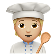 Émoji 🧑🏼‍🍳 Cuisinier (tous Genres) : Peau Moyennement Claire sur Apple iOS 14.2.