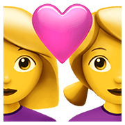 👩‍❤️‍👩 Emoji Liebespaar: Frau, Frau Apple iOS 14.2.
