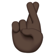 🤞🏿 Emoji Hand mit gekreuzten Fingern: dunkle Hautfarbe Apple iOS 14.2.