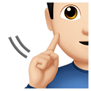 Emoji 🧏🏻‍♂️ Uomo Con Problemi Di Udito: Carnagione Chiara su Apple iOS 14.2.