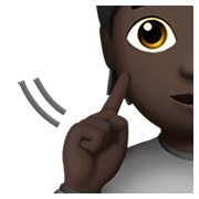 🧏🏿 Emoji gehörlose Person: dunkle Hautfarbe Apple iOS 14.2.