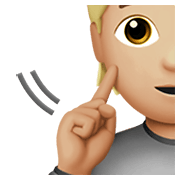 🧏🏼 Emoji Persona Sorda: Tono De Piel Claro Medio en Apple iOS 14.2.