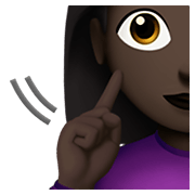 Emoji 🧏🏿‍♀️ Donna Con Problemi Di Udito: Carnagione Scura su Apple iOS 14.2.