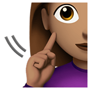 🧏🏽‍♀️ Emoji gehörlose Frau: mittlere Hautfarbe Apple iOS 14.2.