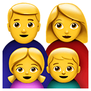 👨‍👩‍👧‍👦 Emoji Familie: Mann, Frau, Mädchen und Junge Apple iOS 14.2.