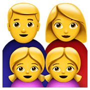 👨‍👩‍👧‍👧 Emoji Família: Homem, Mulher, Menina E Menina na Apple iOS 14.2.