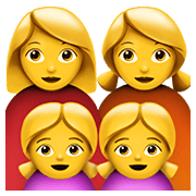 👩‍👩‍👧‍👧 Emoji Familie: Frau, Frau, Mädchen und Mädchen Apple iOS 14.2.