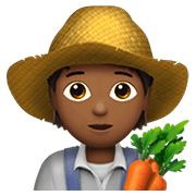 Emoji 🧑🏾‍🌾 Agricoltore: Carnagione Abbastanza Scura su Apple iOS 14.2.