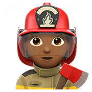 🧑🏾‍🚒 Emoji Feuerwehrmann/-frau: mitteldunkle Hautfarbe Apple iOS 14.2.