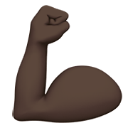 💪🏿 Emoji Bíceps Flexionado: Tono De Piel Oscuro en Apple iOS 14.2.