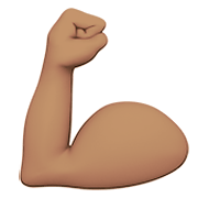💪🏽 Emoji Bíceps Flexionado: Tono De Piel Medio en Apple iOS 14.2.