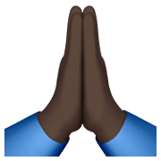🙏🏿 Emoji Manos En Oración: Tono De Piel Oscuro en Apple iOS 14.2.