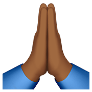 🙏🏾 Emoji Manos En Oración: Tono De Piel Oscuro Medio en Apple iOS 14.2.