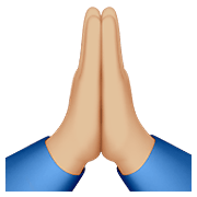 🙏🏼 Emoji Manos En Oración: Tono De Piel Claro Medio en Apple iOS 14.2.
